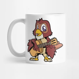 Cartoon owl playing guitar Mug